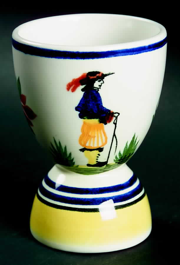 Henriot (Lady Or Man Center) Double Egg Cup by Quimper-1