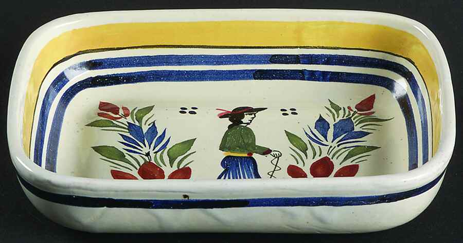 Henriot (Lady Or Man Center) Rectangular Hors d'Oevre Dish by Quimper-1