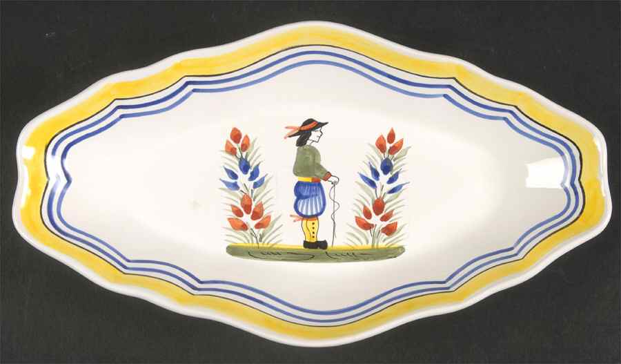 Henriot (Lady Or Man Center) Hors d'Oeuvres Dish by Quimper-1