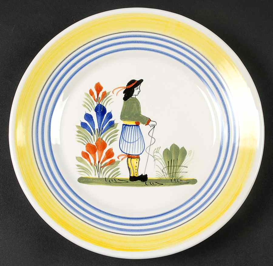 Henriot (Lady Or Man Center) Salad Plate by Quimper-1