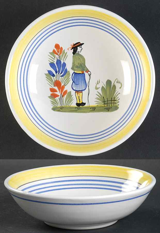 Henriot (Lady Or Man Center) Coupe Soup Bowl by Quimper-1
