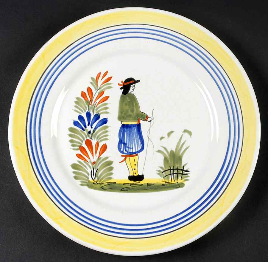 Henriot (Lady Or Man Center) Dinner Plate by Quimper-1