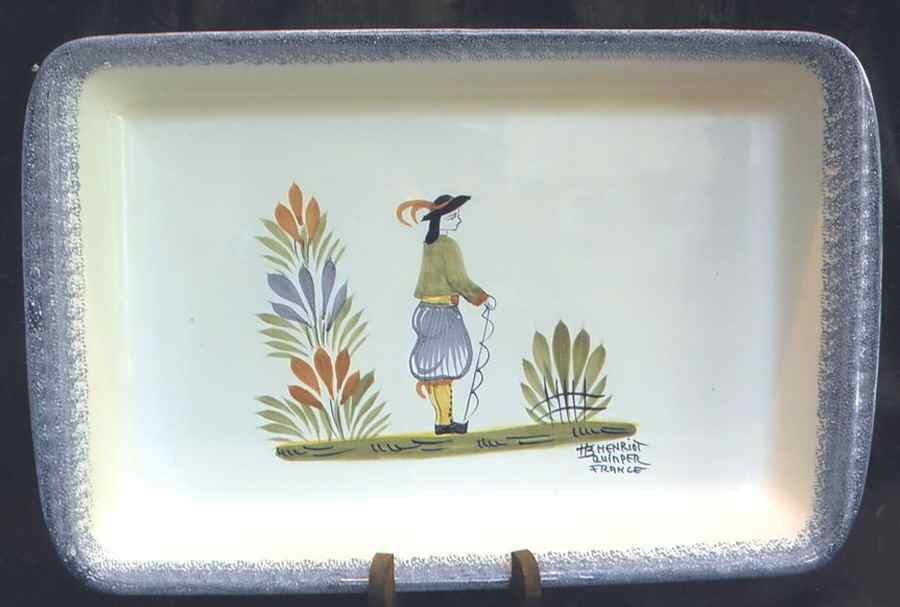 Henriot (Lady Or Man Center) 13"  Rectangular Baker by Quimper-1