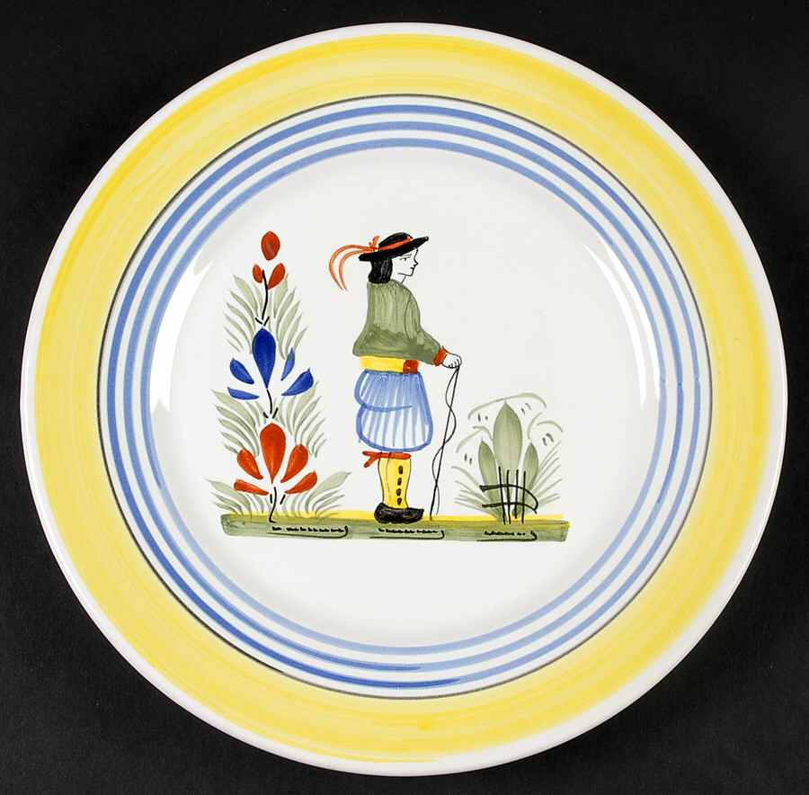Henriot (Lady Or Man Center) Salad Plate by Quimper-1