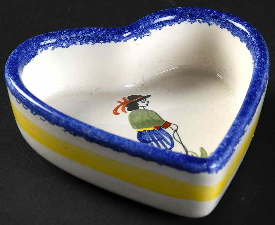 Henriot (Lady Or Man Center) Heart Shaped Dish by Quimper-1