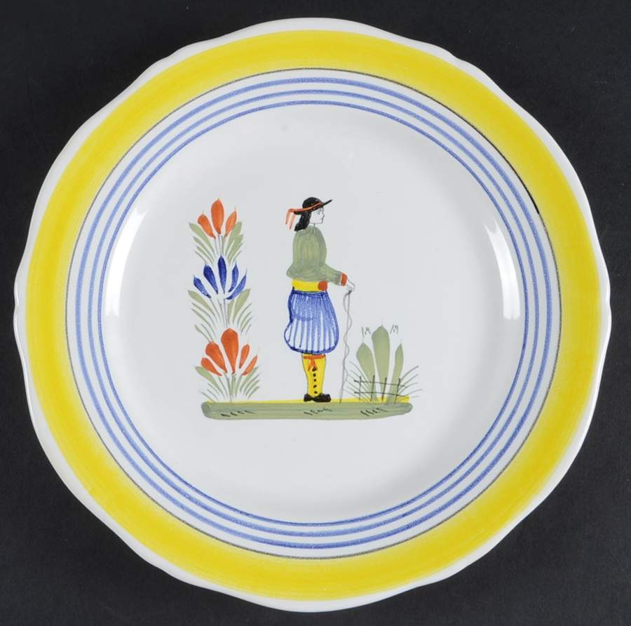 Henriot (Lady Or Man Center) Salad Plate by Quimper-1
