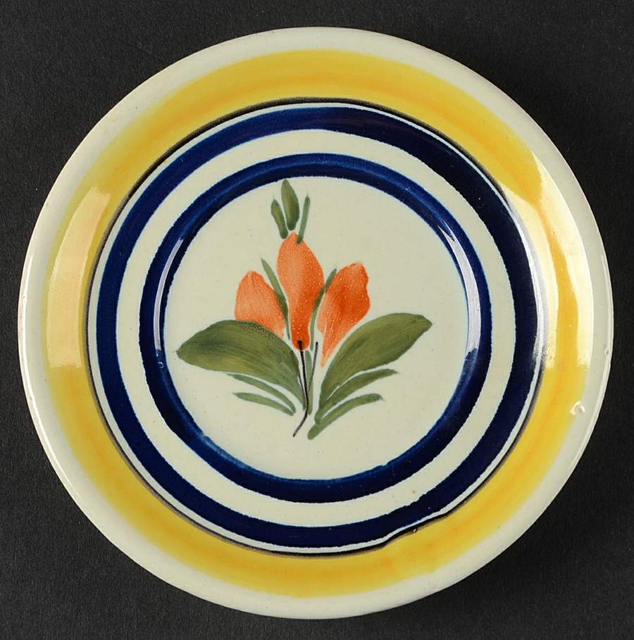 Henriot (Lady Or Man Center) Saucer for Flat Demitasse Cup by Quimper-1