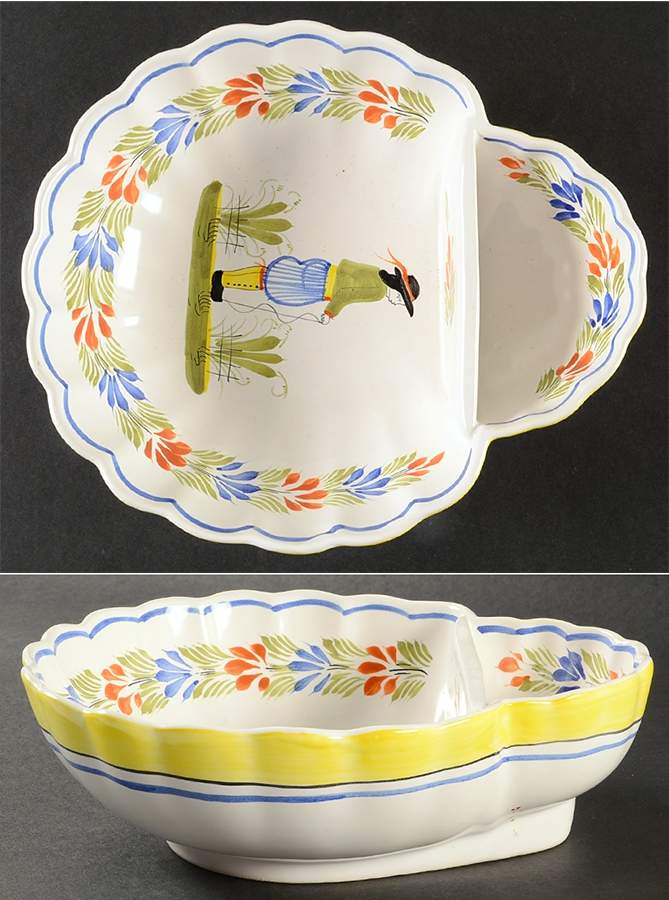 Henriot (Lady Or Man Center) 1 Piece Chip & Dip by Quimper-1