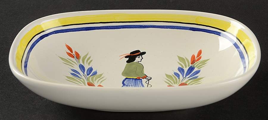 Henriot (Lady Or Man Center) Butter Tray by Quimper-1