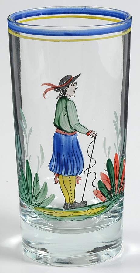 Henriot (Lady Or Man Center) Glassware Tall Tumbler by Quimper-1