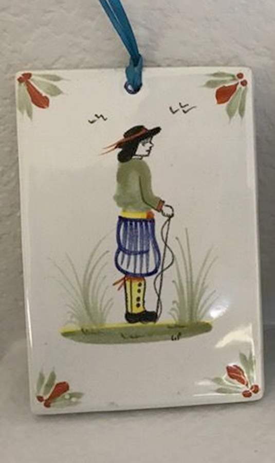 Henriot (Lady Or Man Center) Wall Plaque by Quimper-1