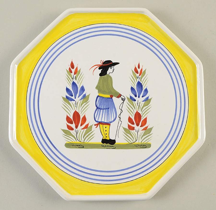 Henriot (Lady Or Man Center) Cheese Tray by Quimper-1