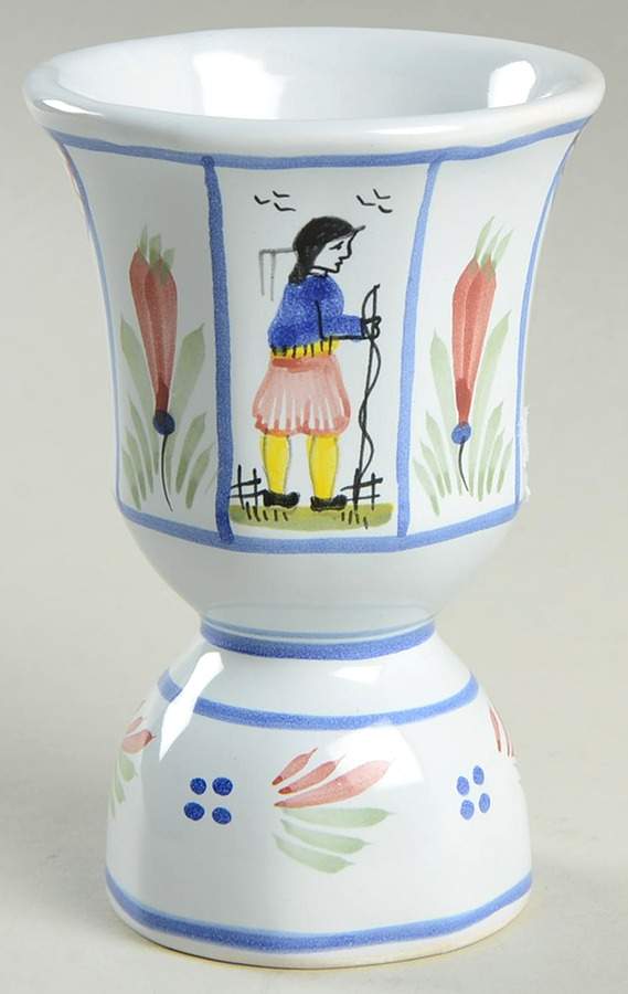 Mistral Blue (Octagonal, Man Center) Single Egg Cup by Quimper-1