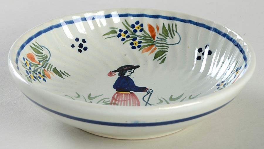 Mistral Blue (Octagonal, Man Center) Condiment Bowl by Quimper-1