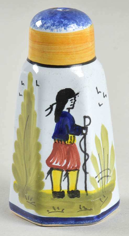 Mistral Blue (Octagonal, Man Center) Salt Shaker by Quimper-1