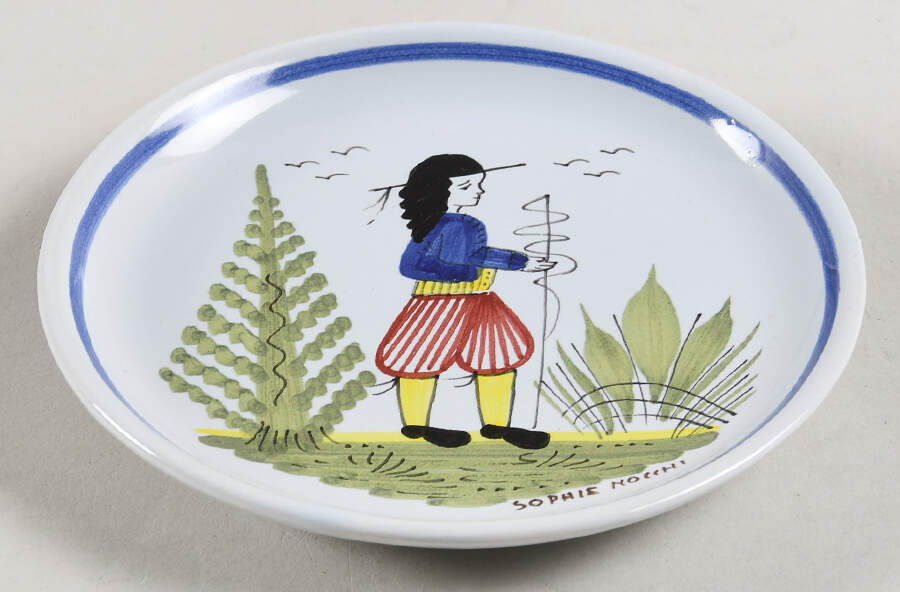 Mistral Blue (Octagonal, Man Center) Coaster by Quimper-1