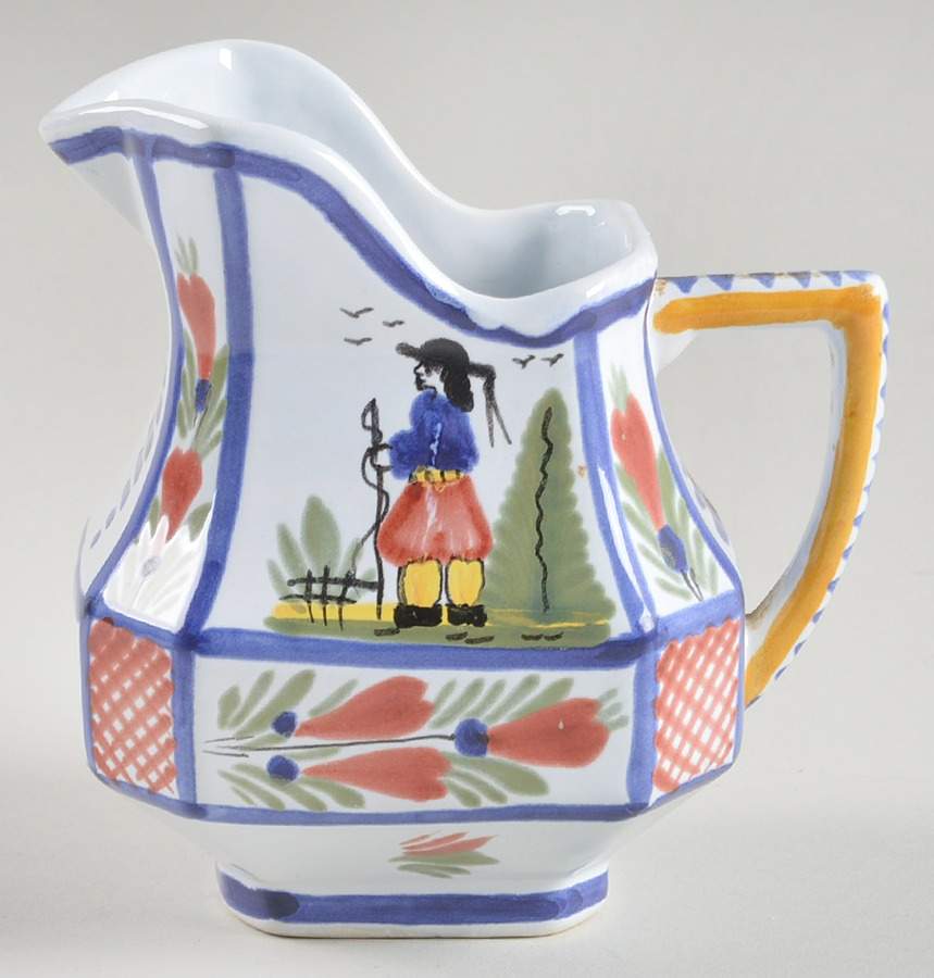 Mistral Blue (Octagonal, Man Center) Creamer by Quimper-1