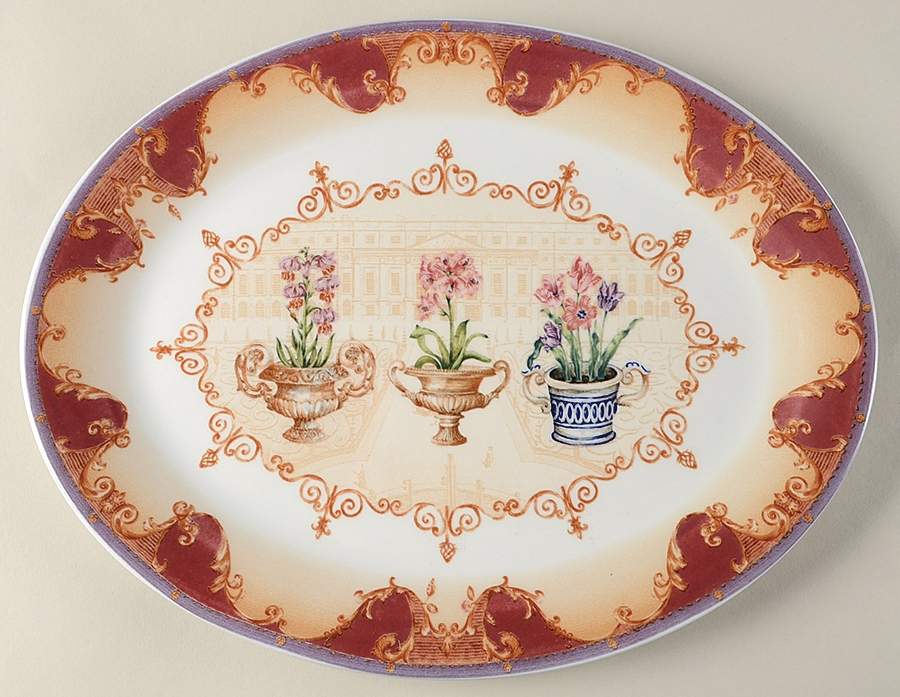 Hampton Court Palace 12" Oval Serving Platter by Queen's-1