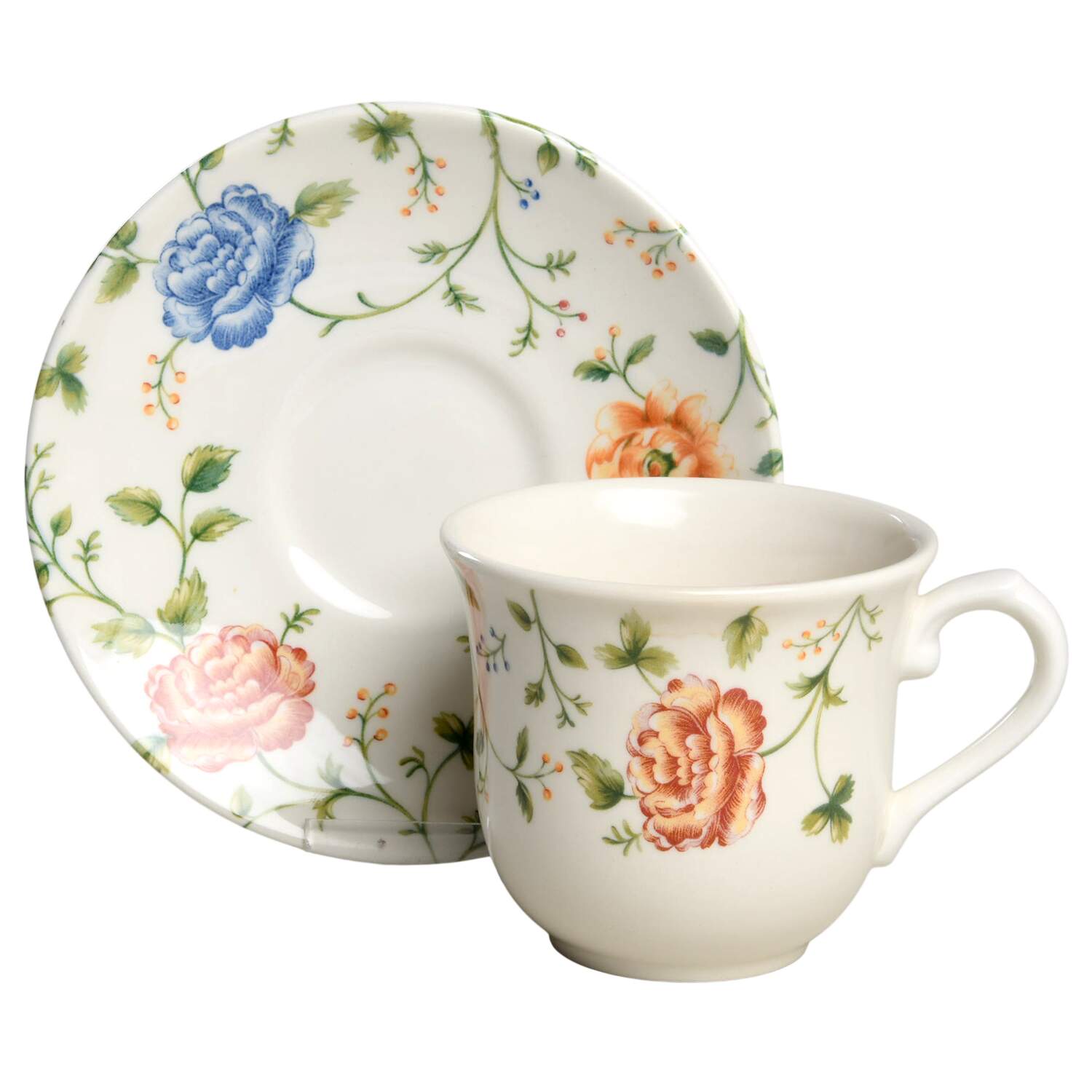 Rose Chintz Flat Cup & Saucer Set by Queen's-1