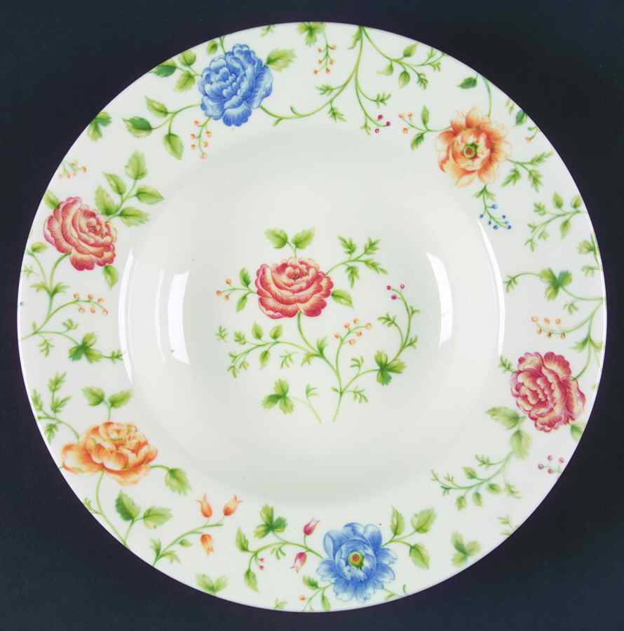 Rose Chintz Large Rim Soup Bowl by Queen's-1