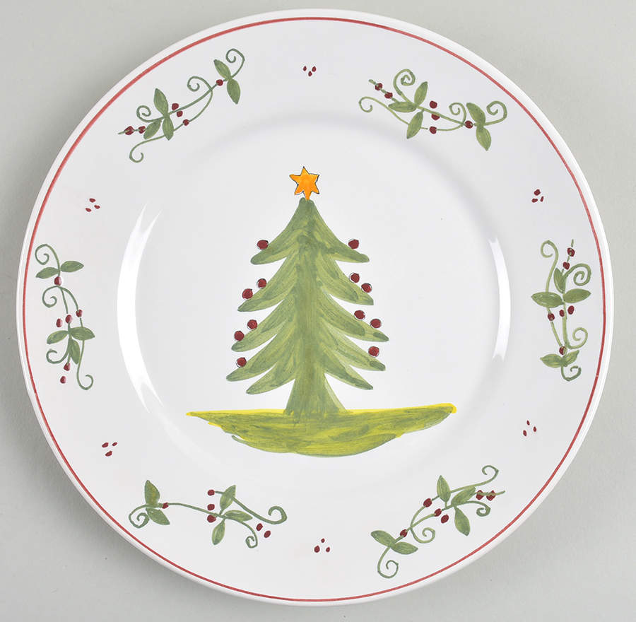 L'Esprit de Noel Salad/Dessert Plate by Quimper-1
