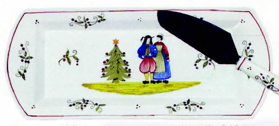 L'Esprit de Noel Oblong Cake Plate by Quimper-1