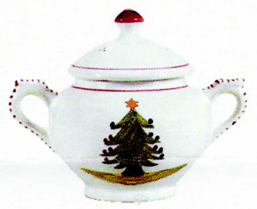 L'Esprit de Noel Sugar Bowl & Lid by Quimper-1