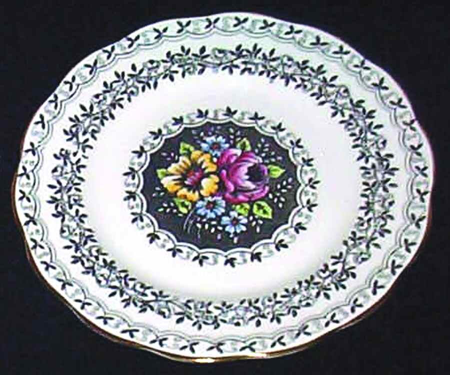 Black Rose Luncheon Plate by Queen Anne (England)-1