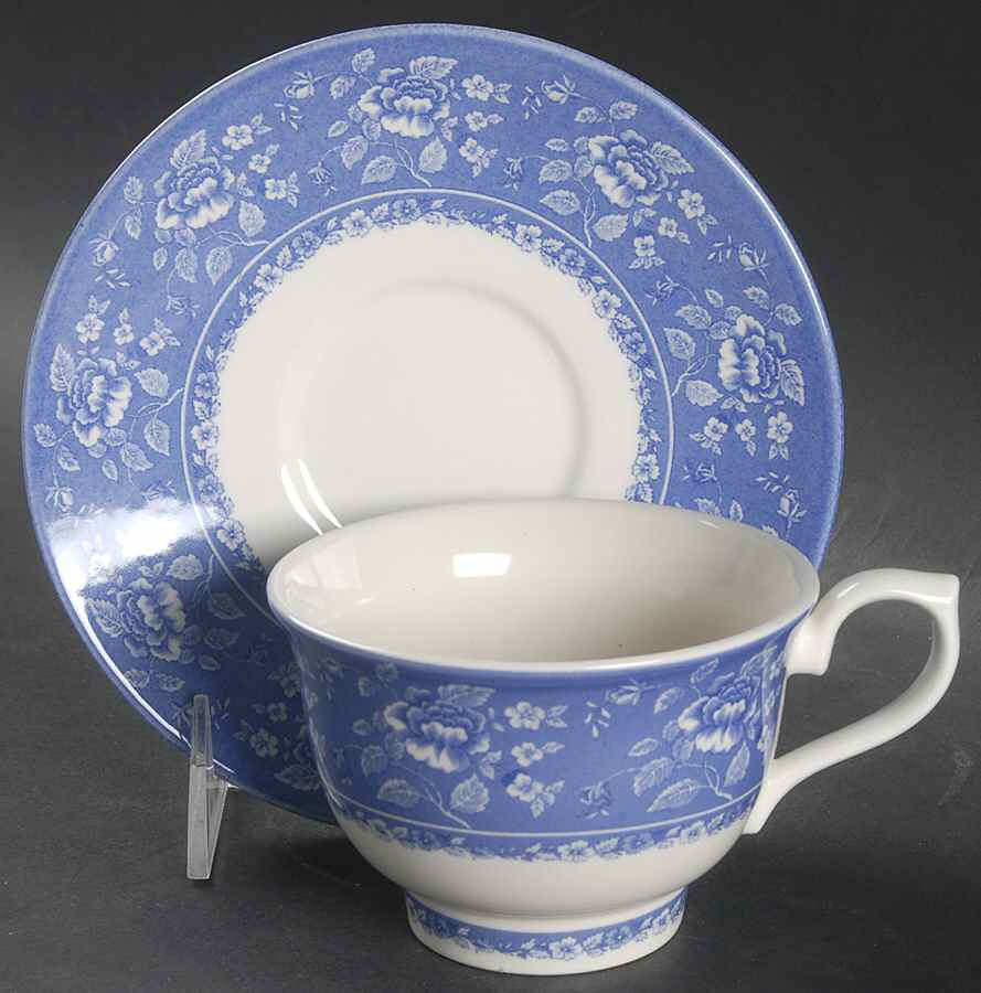 Albertine Footed Cup & Saucer Set by Queen's-1