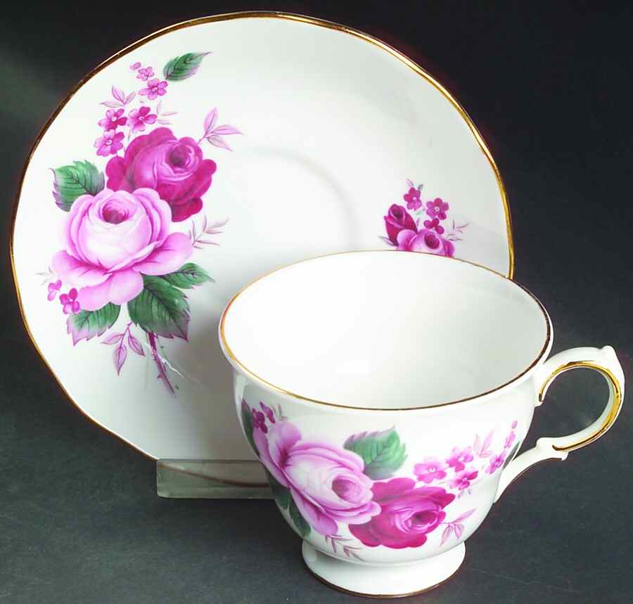 QUA41 Footed Cup & Saucer Set by Queen Anne (England)-1