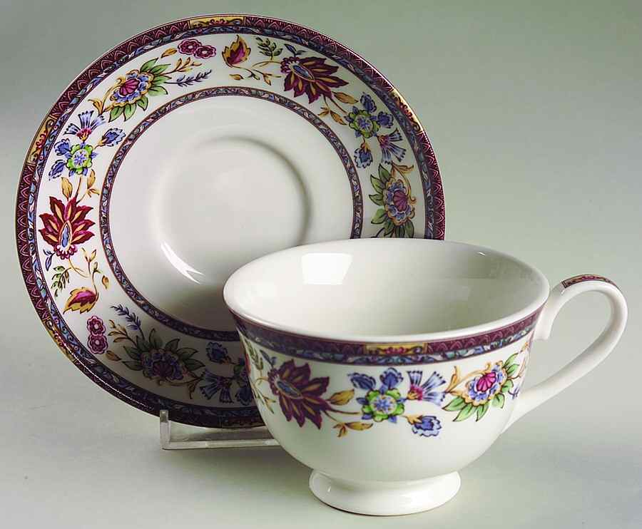 Indian Tree (Multicolor) Footed Cup & Saucer Set by Queen's-1