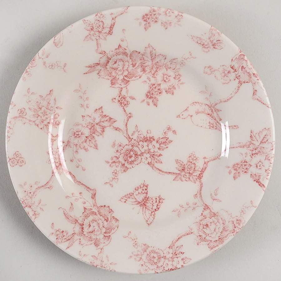 Toile de Jouy Pink Bread & Butter Plate by Queen's-1