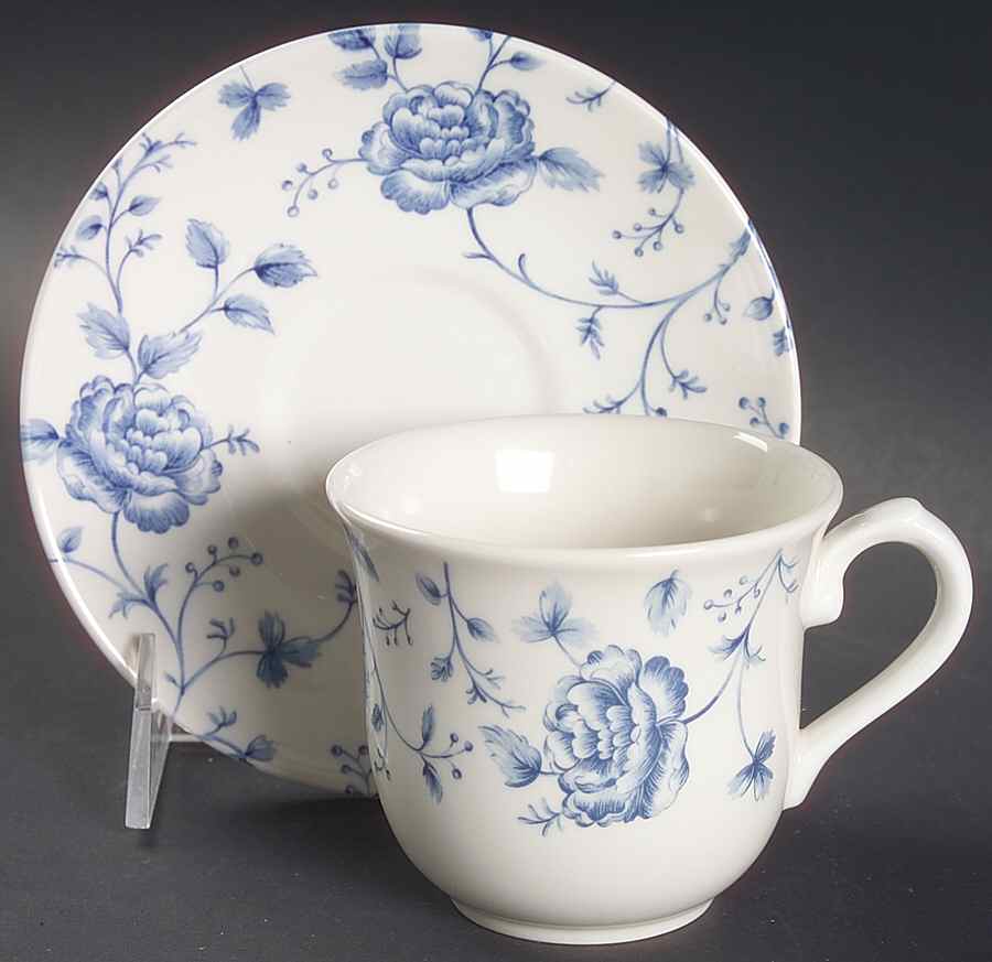 Rose Chintz Blue Footed Cup & Saucer Set by Queen's-1
