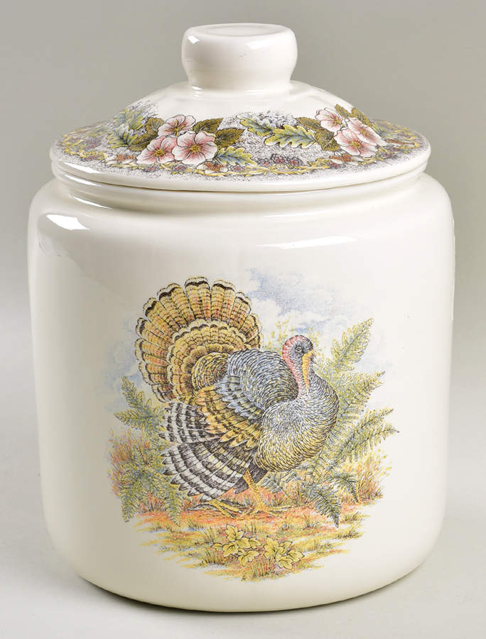 Thanksgiving Multicolor Large Canister & Lid by Queen's-1