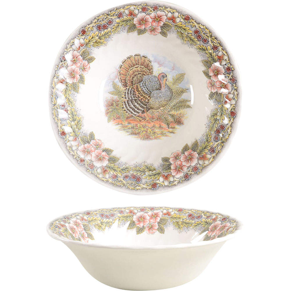 Thanksgiving Multicolor 9" Round Vegetable Bowl by Queen's-1