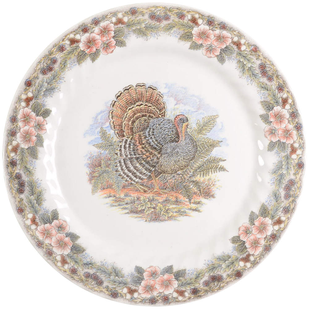Thanksgiving Multicolor 12" Chop Plate (Round Platter) by Queen's-1