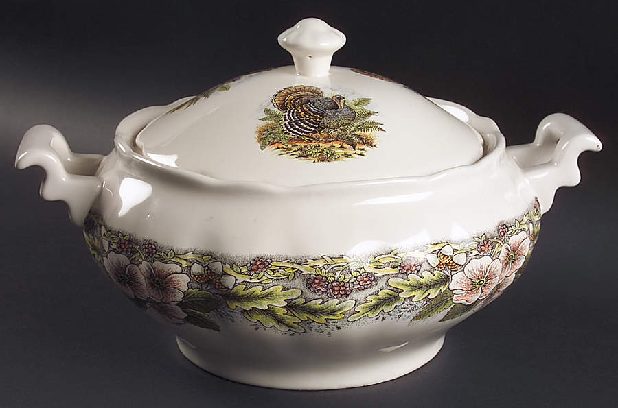 Thanksgiving Multicolor Tureen &  Lid by Queen's-1