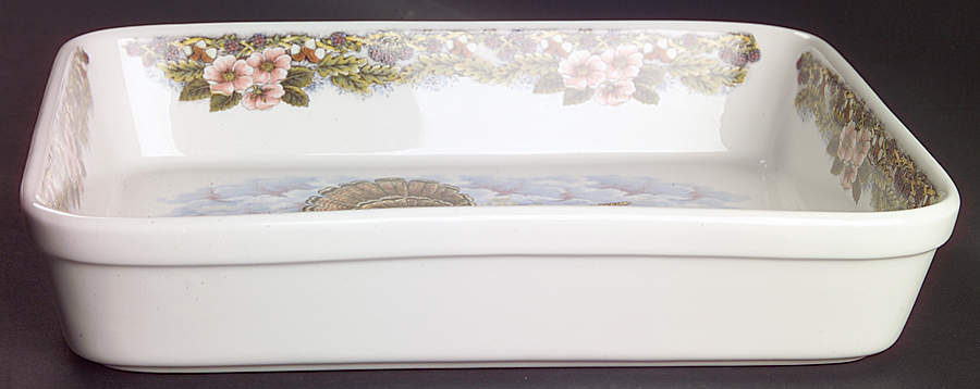 Thanksgiving Multicolor 11" Rectangular Baker by Queen's-1