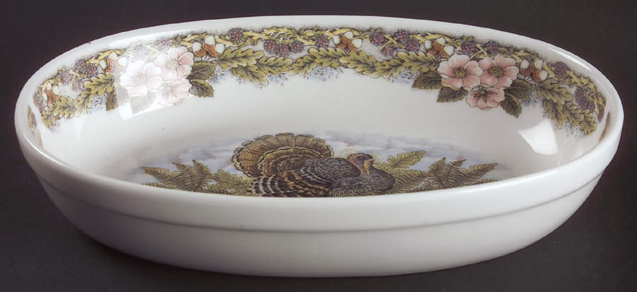 Thanksgiving Multicolor 9" Oval Baker by Queen's-1