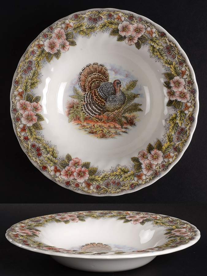 Thanksgiving Multicolor Rim Soup Bowl by Queen's-1
