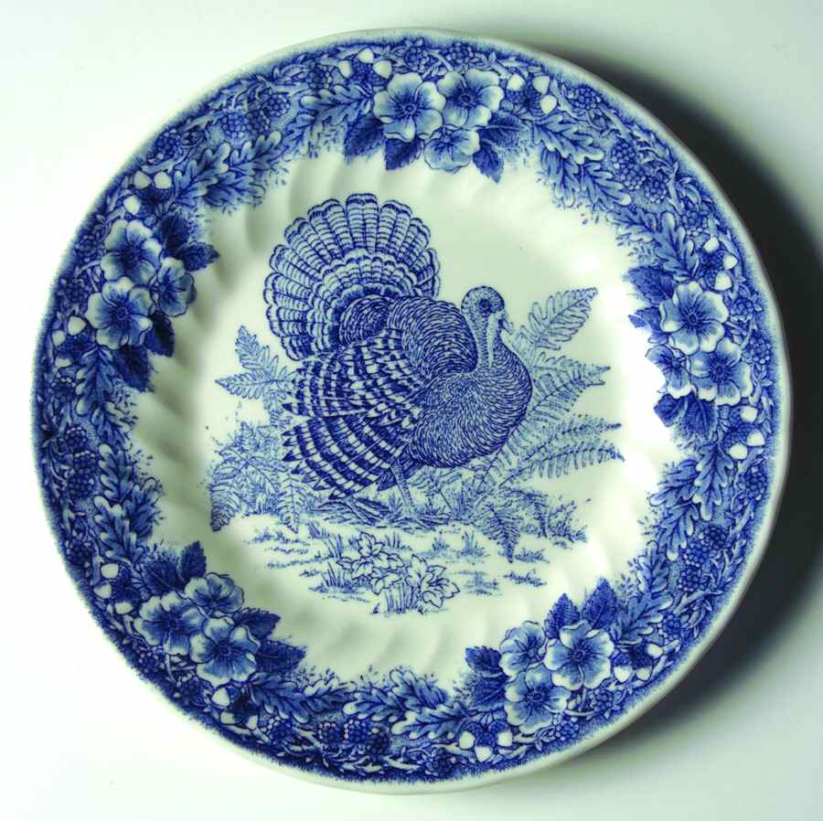 Thanksgiving Blue Salad Plate by Queen's-1