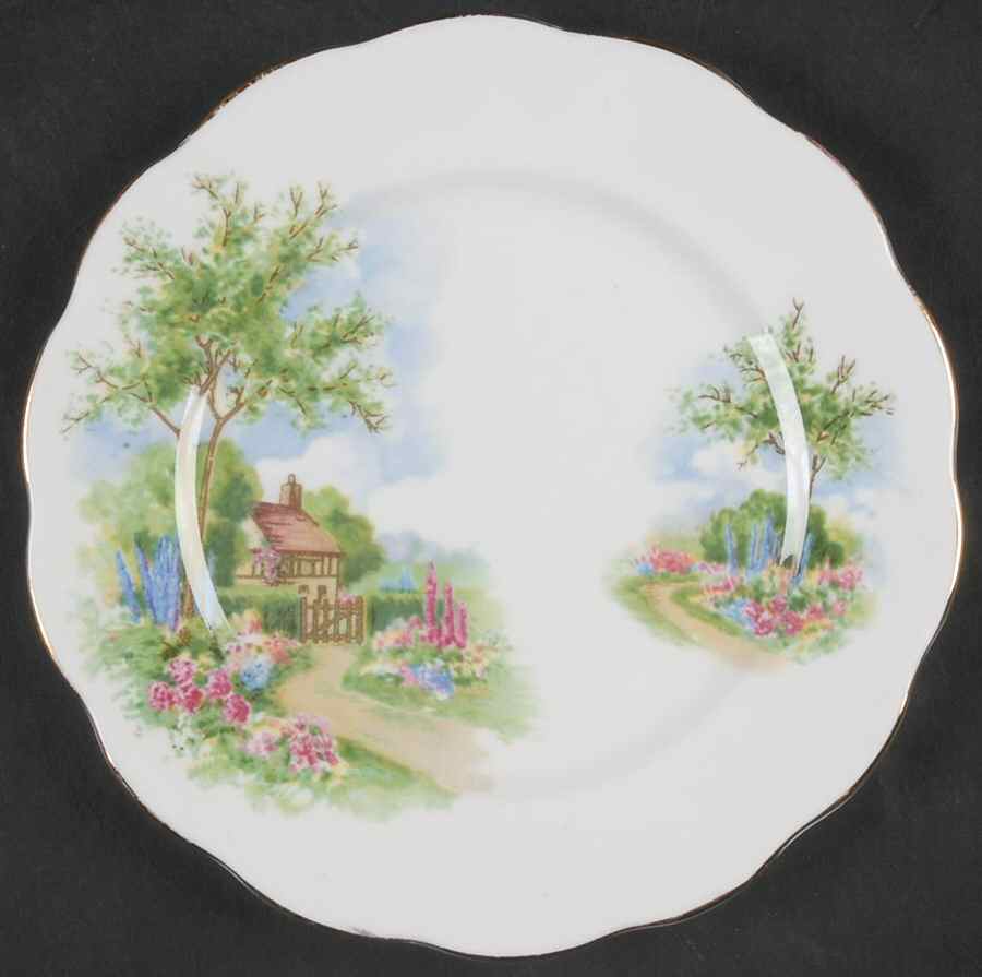Tudor Cottage Bread & Butter Plate by Queen Anne (England)-1