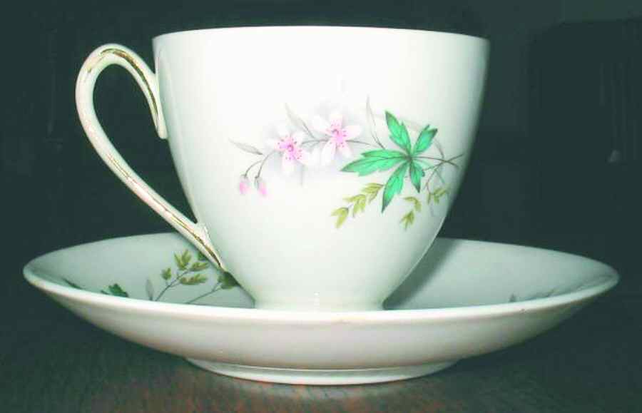Louise (Smooth) Footed Cup & Saucer Set by Queen Anne (England)-1