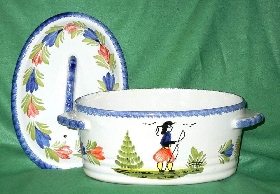 Campagne Oval Covered Vegetable by Quimper-1