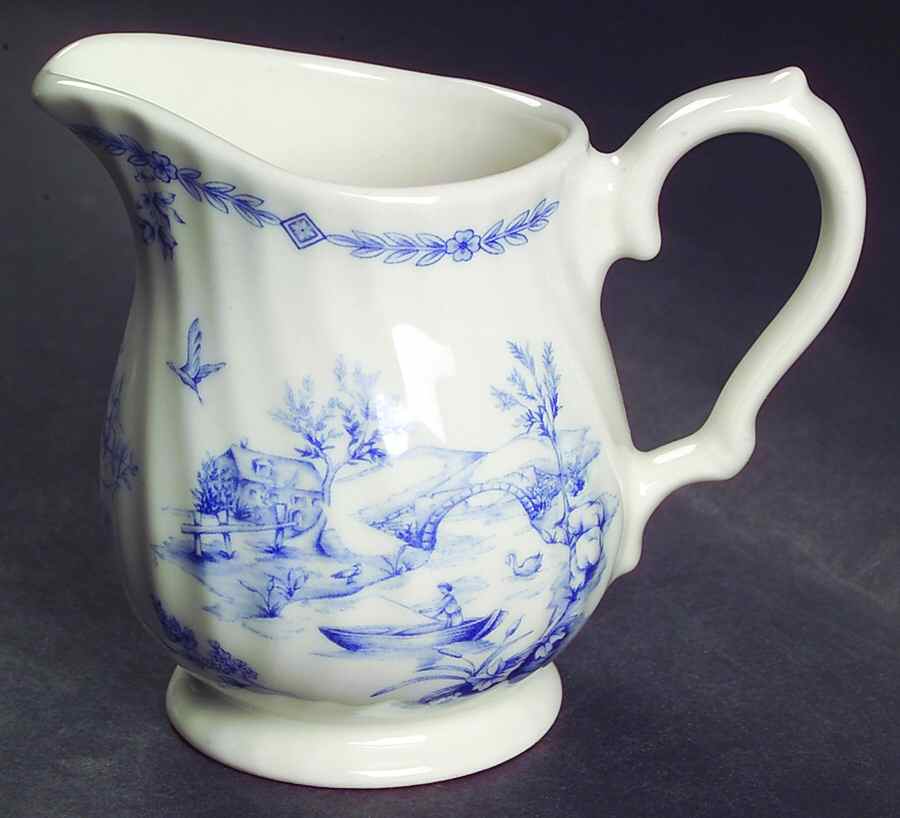 Chelsea Toile Blue Creamer by Queen's-1
