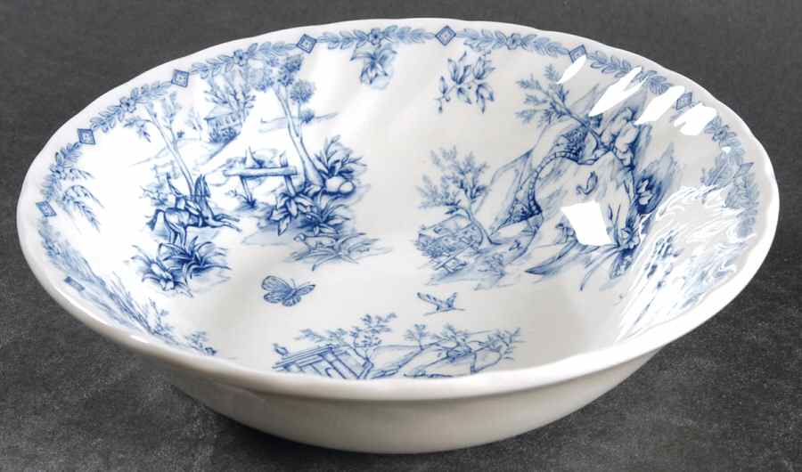 Chelsea Toile Blue Soup/Cereal Bowl by Queen's-1