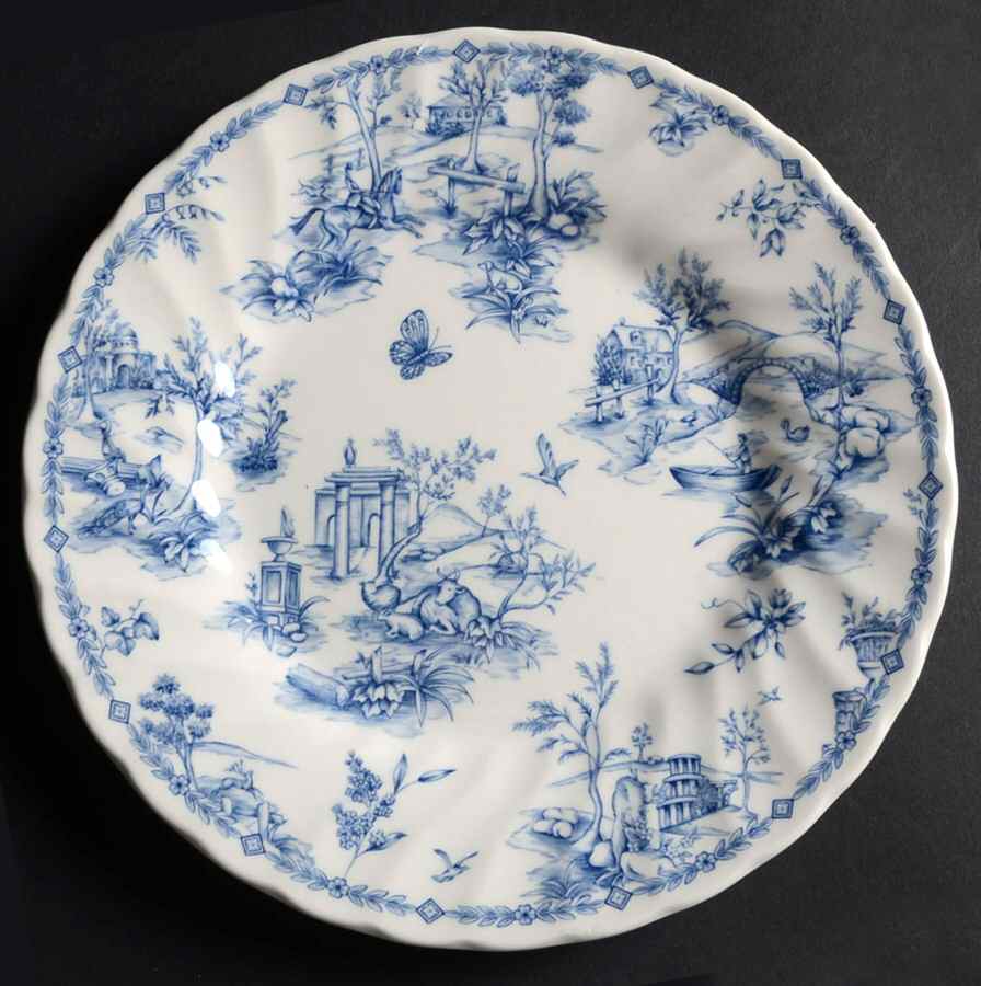 Chelsea Toile Blue Salad Plate by Queen's-1