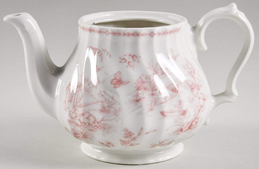 Chelsea Toile Pink Teapot No Lid by Queen's-1