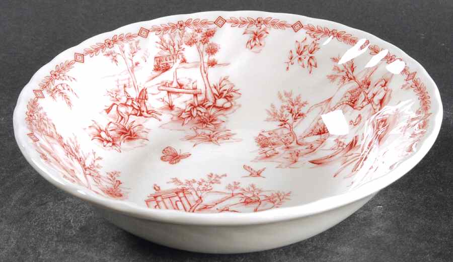 Chelsea Toile Pink Soup/Cereal Bowl by Queen's-1