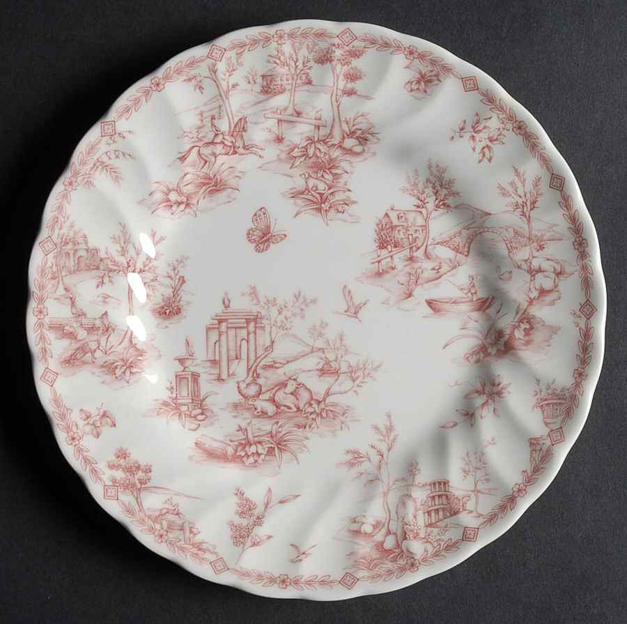 Chelsea Toile Pink Salad/Dessert Plate by Queen's-1
